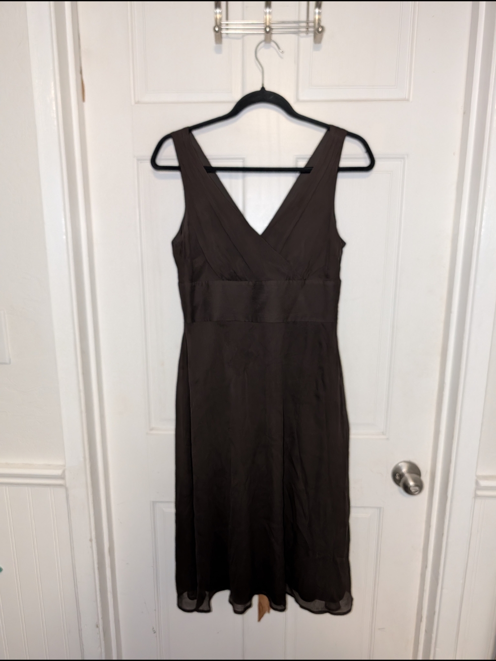 *MOVING SALE* J. Crew Brown Sleeveless Silk V-Neck Midi Dress